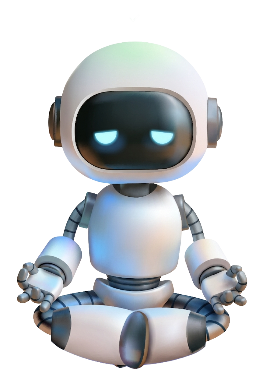 Calm MyUptimeBot mascot meditating